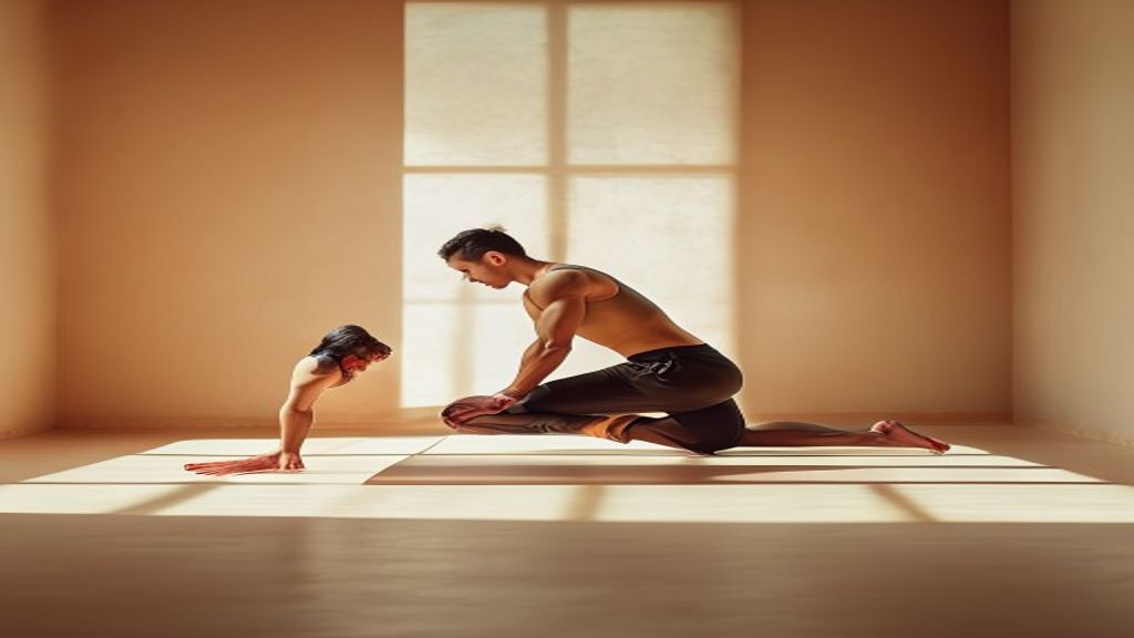 Clear demonstration of proper bodyweight movement form in bright training space